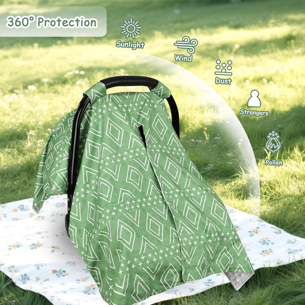 Baby Carseat Canopy, Peekaboo Opening Car Seat Canopy for Babies, Soft and Breathable Infant Carrier Canopy
