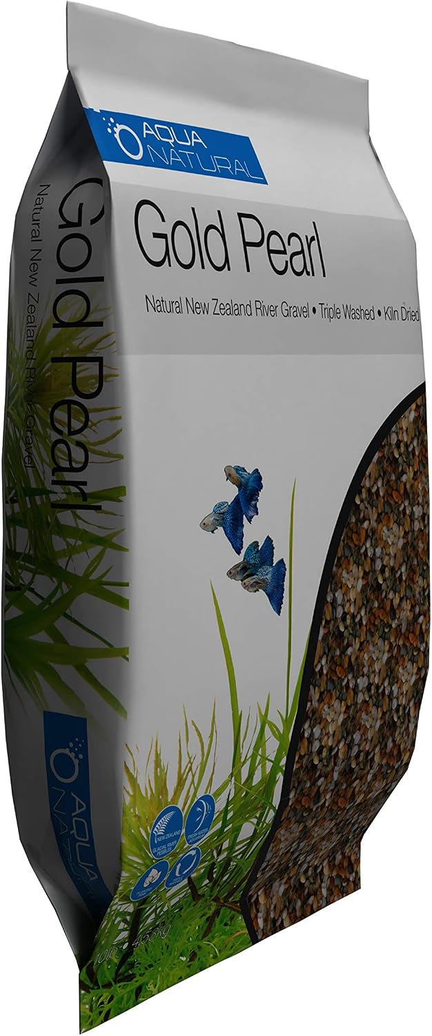 Aquarium Substrate, Gold Pearl Gravel, 10lb