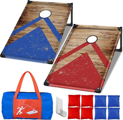 3x2 ft Cornhole Board Set with 8 Bean Bags and Carrying Bag, Outdoor Toss Game Set for Kids and Adults, Portable Corn