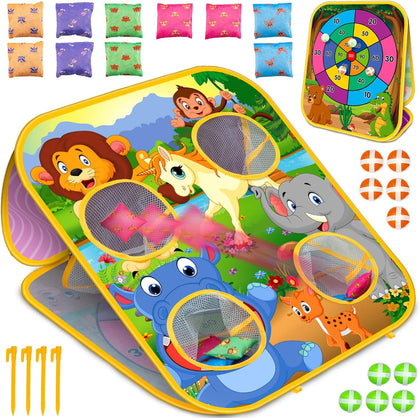 Bean Bag Toss Game for Kids - Cornhole Board Outdoor Toys for Toddlers -Party Activities Carnival Outside Yard