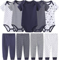 Newborn Baby Clothes Set - Short Sleeve Baby Boy Pants & Girl Bodysuits - Layette Sets
