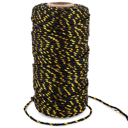 Black Gold String 2MM, 328ft Bakers Twine for Gift Wrapping