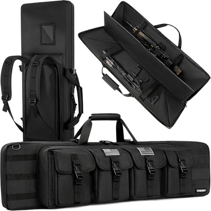 Double Rifle Case Gun Bag 30/34/36/42/46/48/51/55" | Soft Double Rifle Bag for Rifle Firearm Storage Transportation