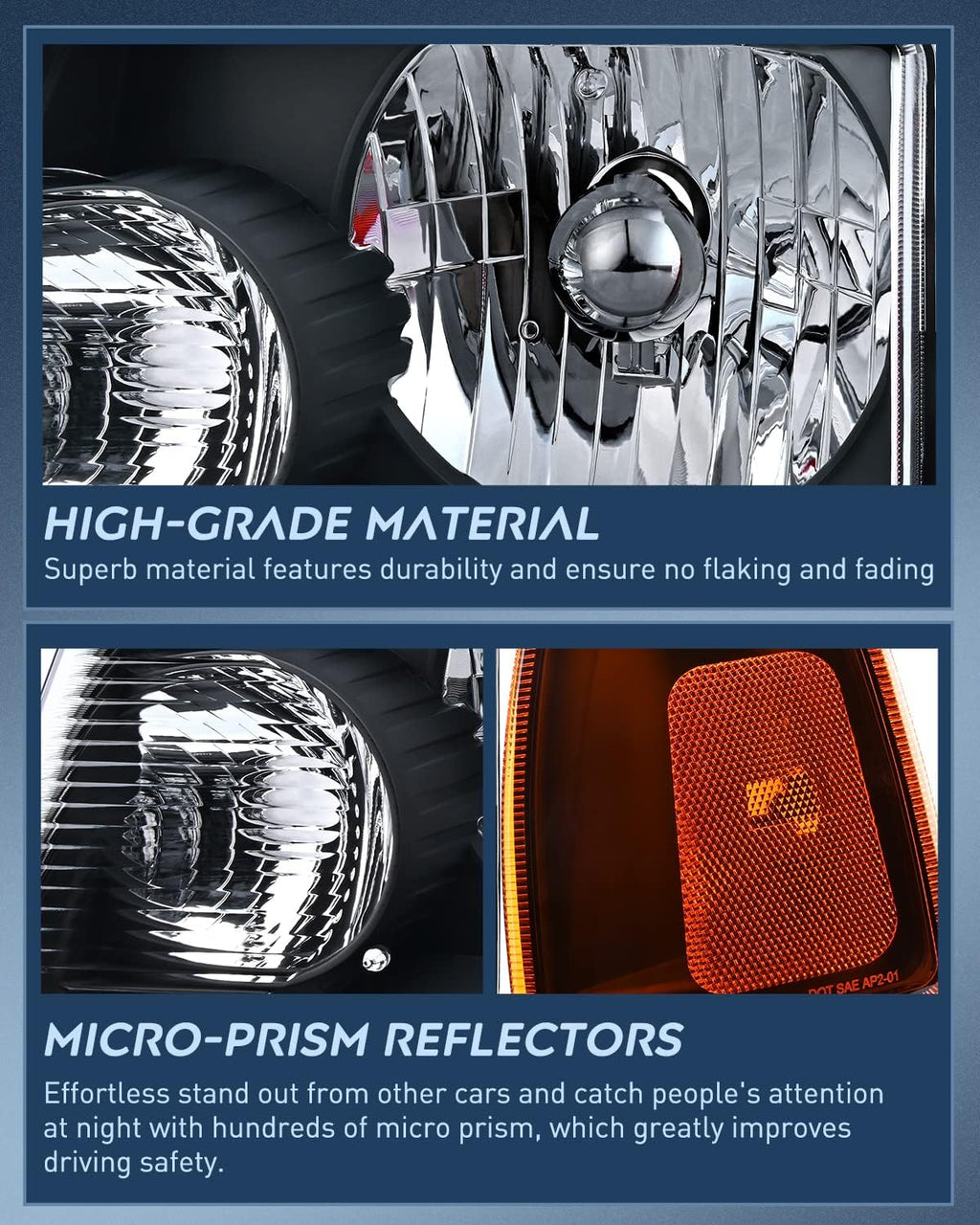 Nilight Headlight Assembly for 2001-2011 Ford Ranger