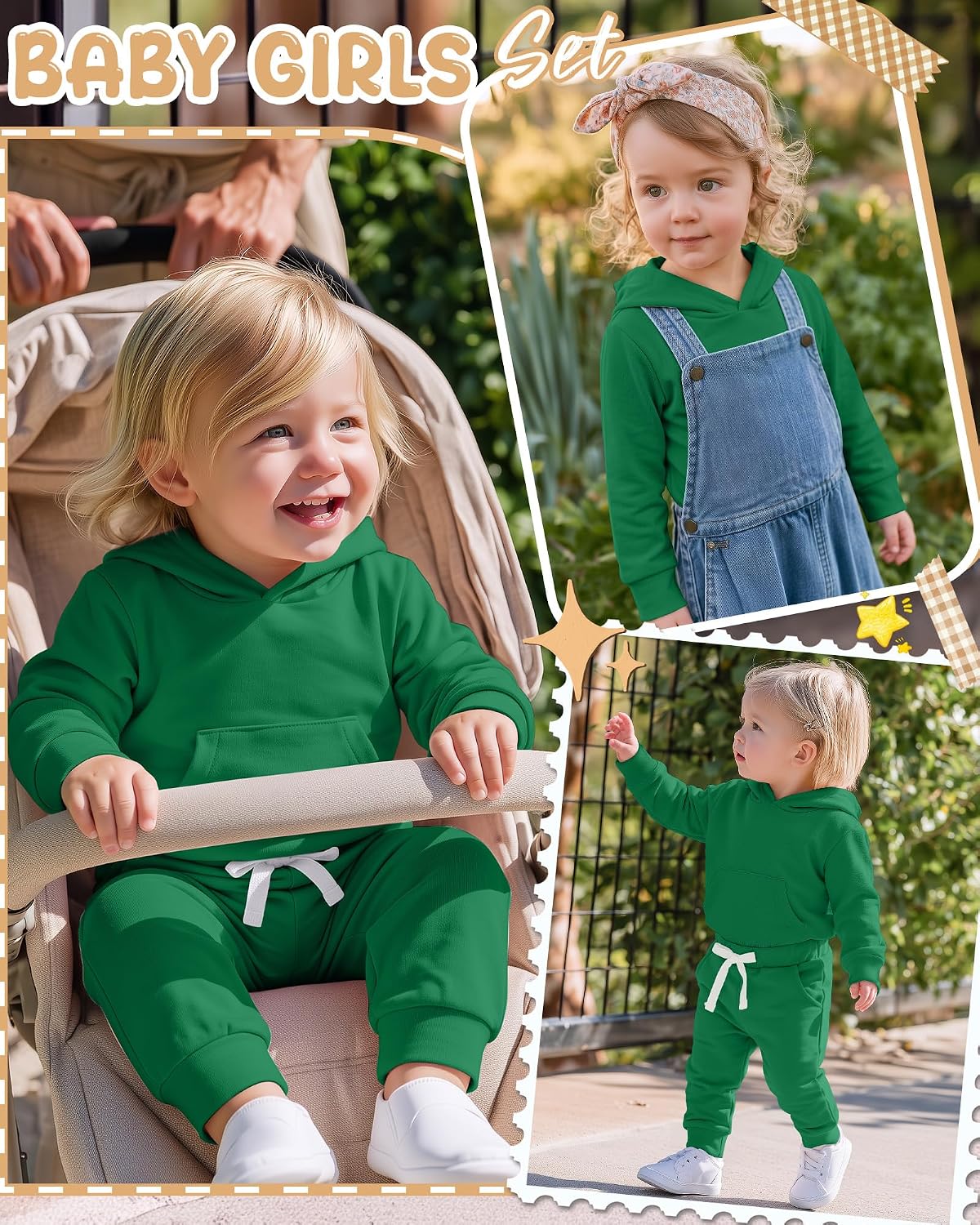 Newborn Baby Girls Fall Winter Hoodie Outfits