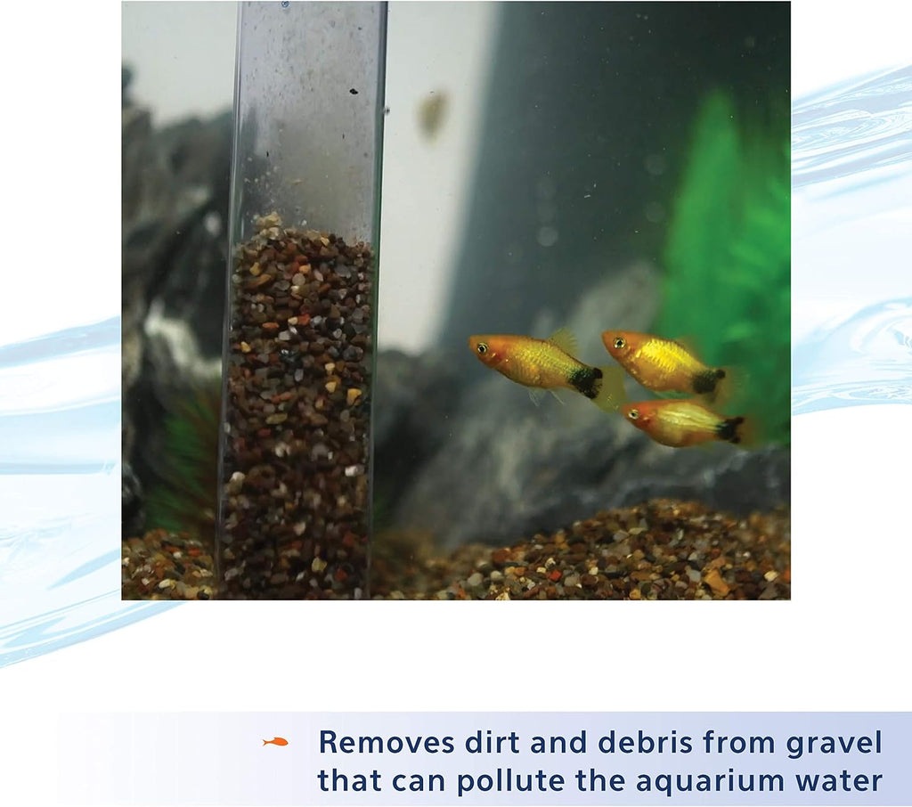 Siphon Vacuum Aquarium Gravel Cleaner, Large - 16 Inches | Gravel vacuum for aquarium, self priming intake tube, 6