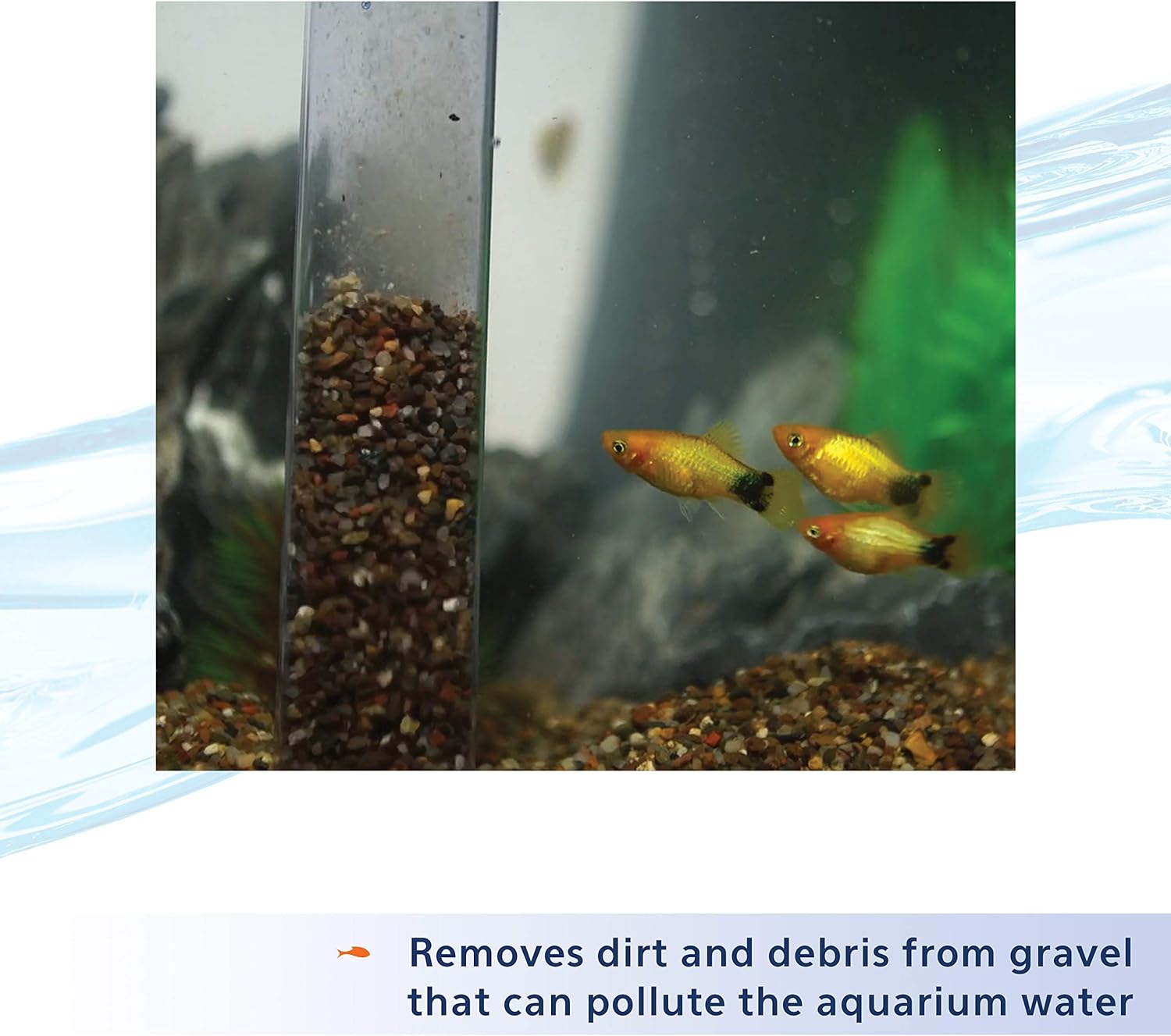 Siphon Vacuum Aquarium Gravel Cleaner, Large - 16 Inches | Gravel vacuum for aquarium, self priming intake tube, 6