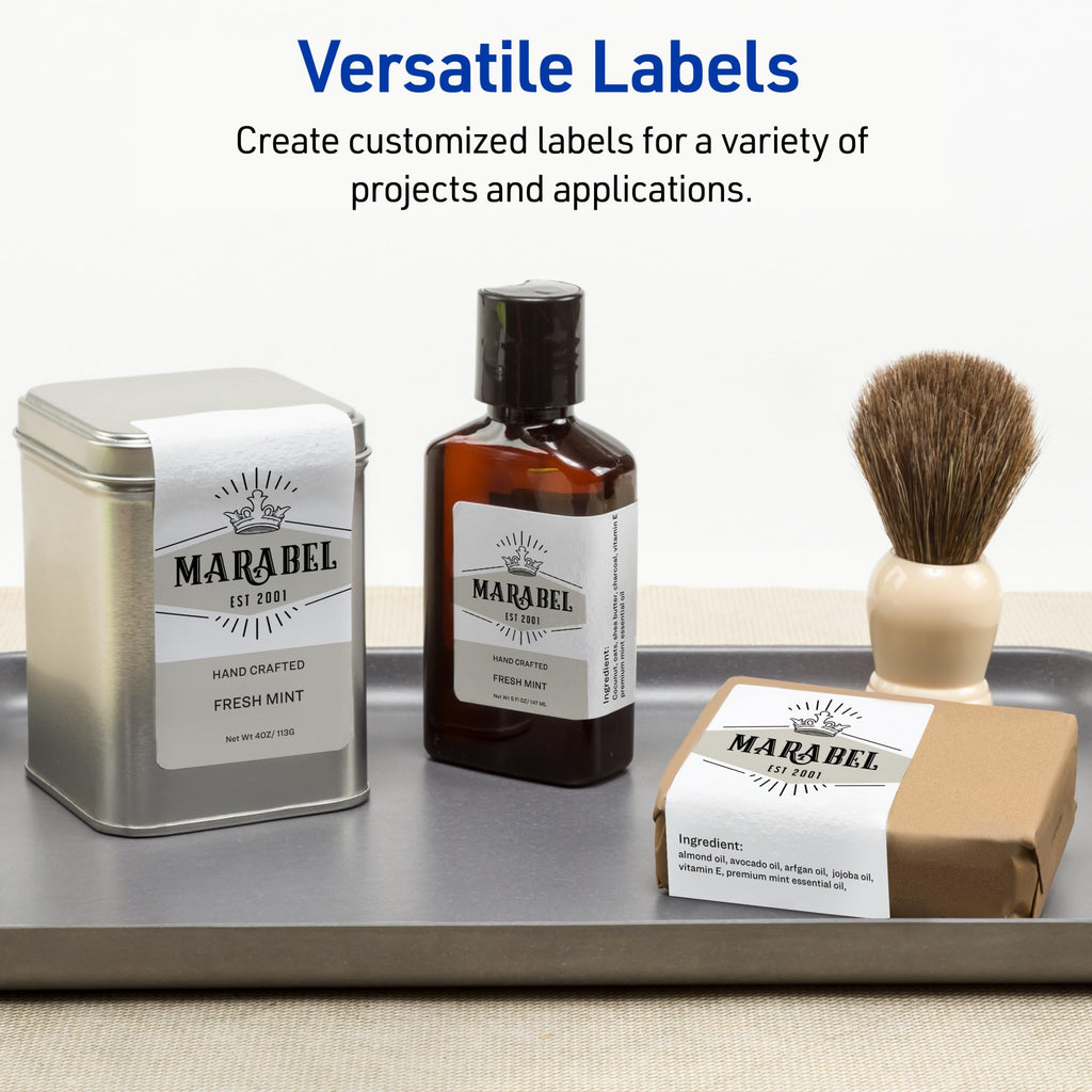 Printable Rectangular Labels, Sure Feed Technology, 2" x 3", Matte White, Permanent Adhesive, Laser/Inkjet Printable