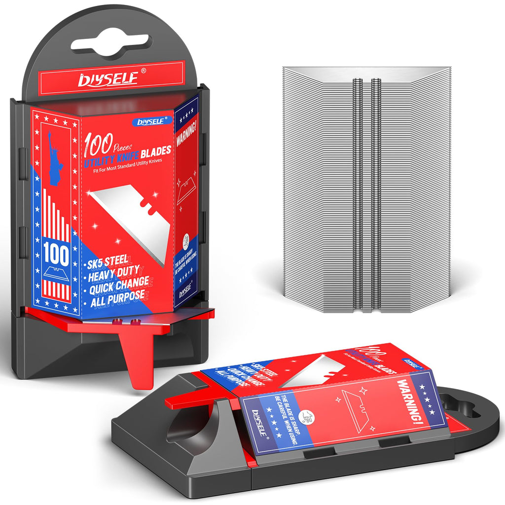 200 Pack Utility Knife Blades, SK5 Box Cutter Blades with Dispenser