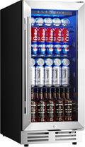 Built in Beverage Refrigerator, 15 Inch Under Counter Drink Fridge,127 Can