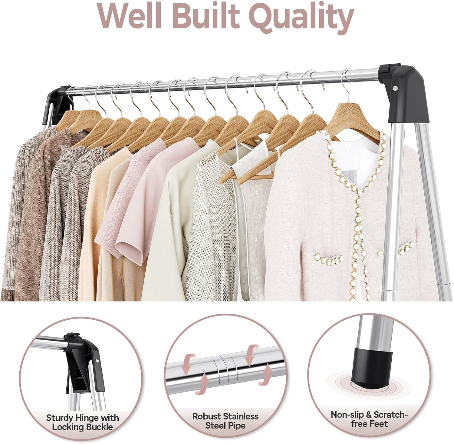Clothes Drying Rack Foldable, Portable Clothes Rack for Travel | Stainless Steel, Folds Flat to Storage, Lightweight