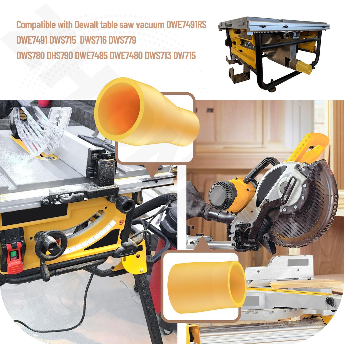 Miter Saw Vacuum Adapter for Miter/Table Saws, Sanders