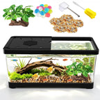 4.2 Gallon Betta Fish Tank, PC Aquarium Starter Kit(Black-Medium)