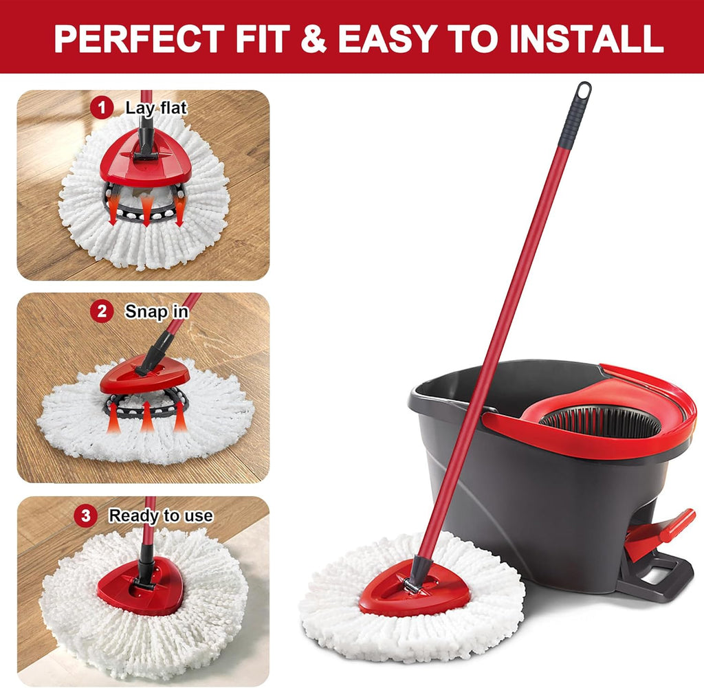 Mop Replacement Heads for O-Ceda Mop Replace Head EasyWrin Spin Mop Heads Replacements, Microfiber Spin Mop Refills