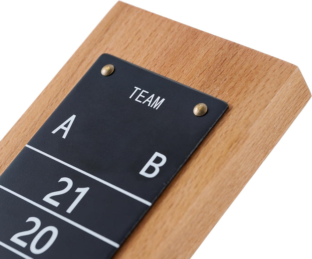 Steel Scoreboard Nailed on a Beech Board with Magnetic Score Keepers for Cornhole and Other Games (17" H x 2.75" W)