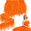 10 Yards Ostrich Feathers Trims 3-4 Inch Feathers Fringe, Orange