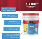 Gibson Sta-Kool 15-Year Turbo-Dri Elastomeric Roof Coating, White, 5 Gal., Flexible White Acrylic Roof Coating