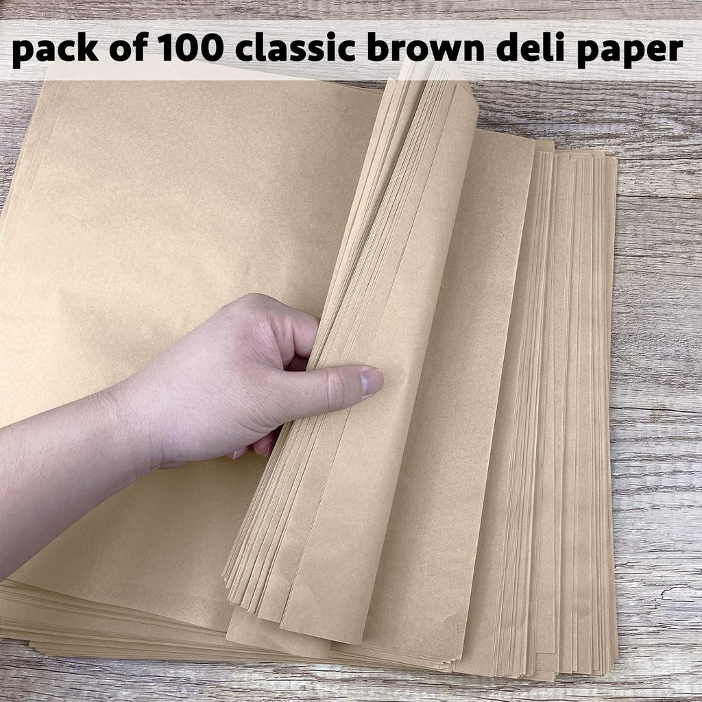 Deli Paper Sheets 12" X 12" 100PK, Grease Proof Sandwich Wrapping Paper