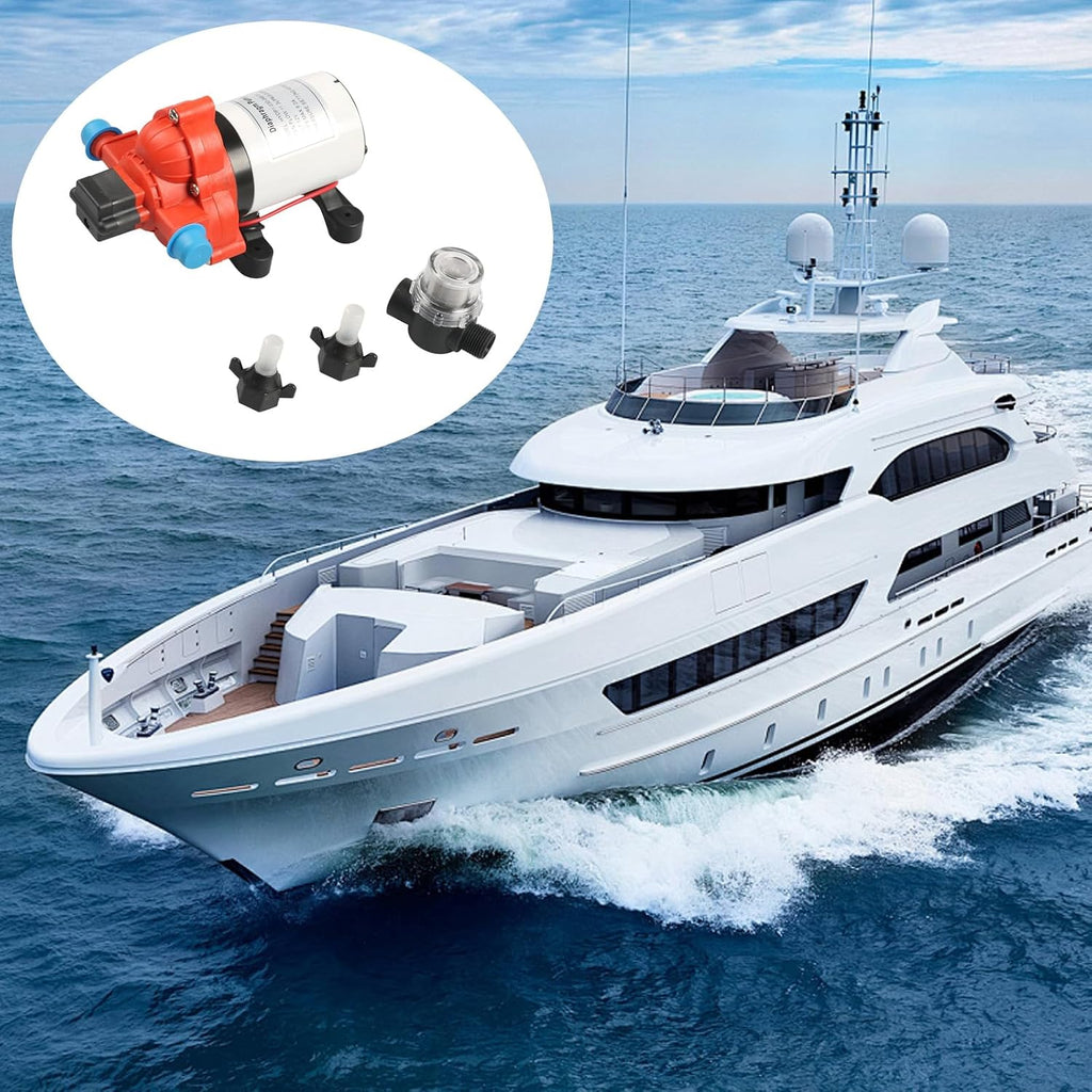 12V 3.0 GPM Diaphragm Water Pump, 45 Self-Priming Auto for Boat Marine