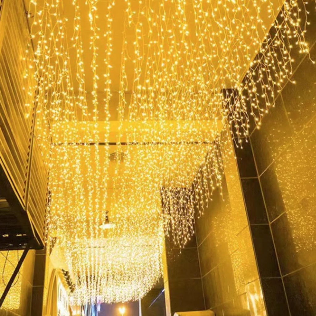 Icicle Christmas Lights, 16.4 FT 120 LEDs 8 Modes, Hanging Twinkle Connectable Memory Fairy Curtain String Lights for
