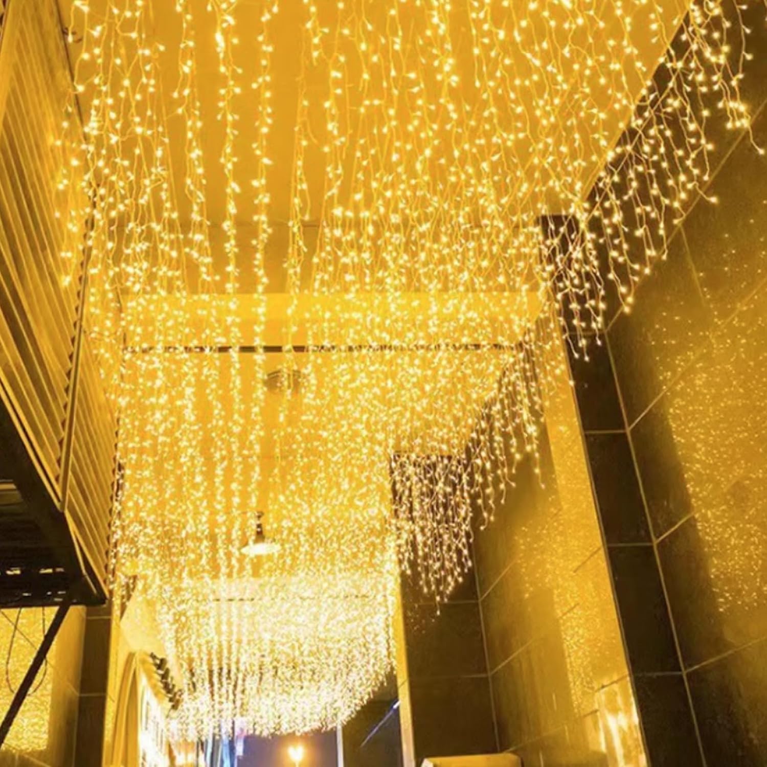 Icicle Christmas Lights, 16.4 FT 120 LEDs 8 Modes, Hanging Twinkle Connectable Memory Fairy Curtain String Lights for