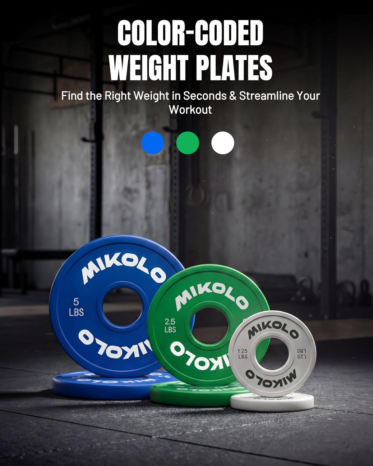 Change Weight Plates 1.25LB 2.5LB 5LB Set Fractional Plates Set Bumper Plates for Cross Training Fit 2 Inch Barbells