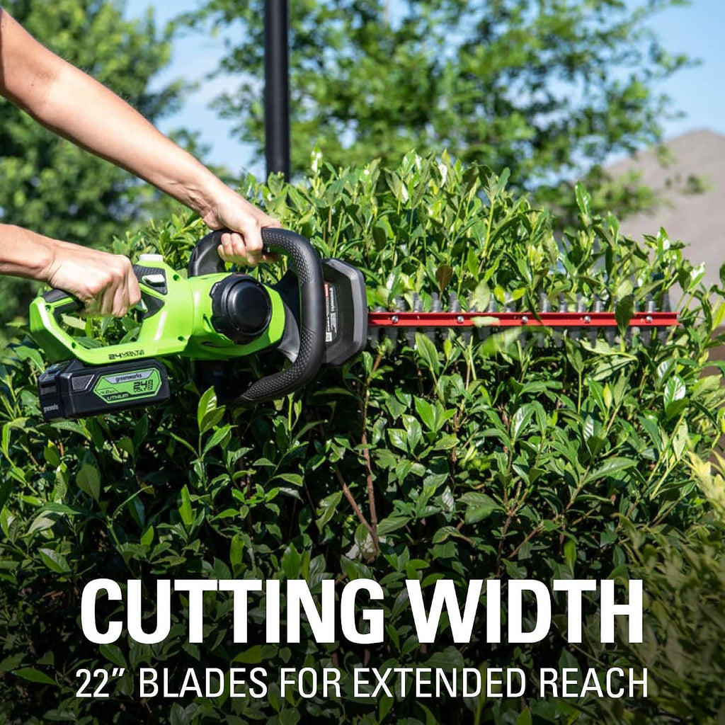 24V 22" Cordless Laser Cut Hedge Trimmer, Tool Only