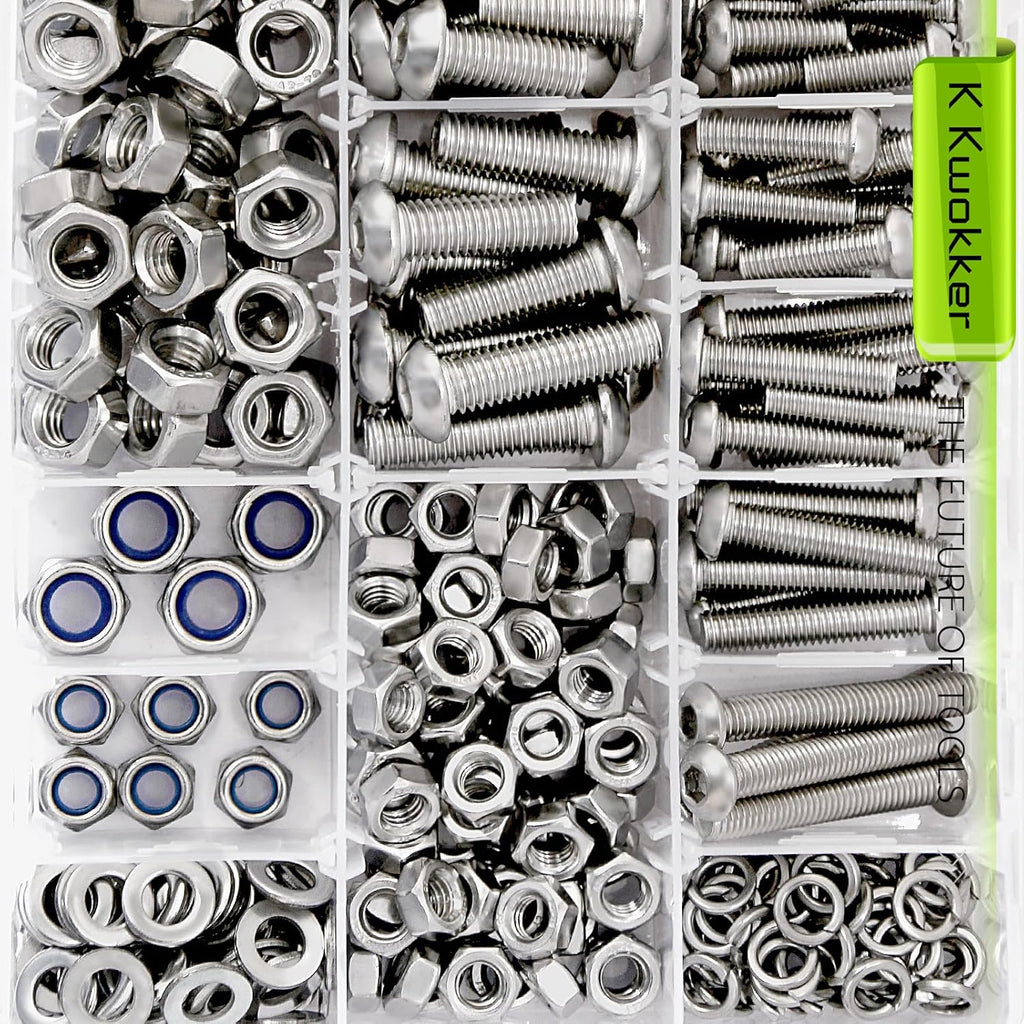 500Pcs M6 M8 Button Head Hex Socket Metric Screws Assortment Kit