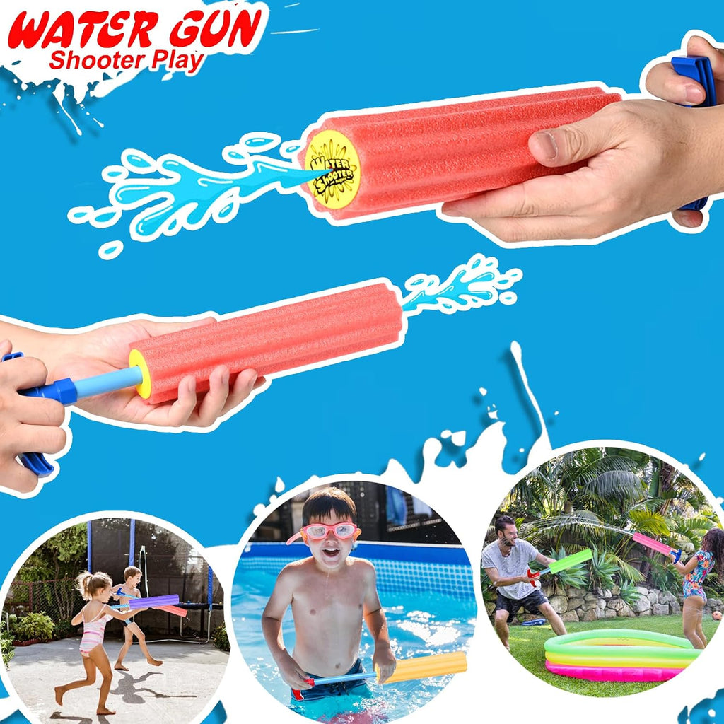 Water Blaster Soaker Guns, 6 Pcs Foam Water Squirters, Kids Adults Boy Girl Squirt Guns for Pool/Beach/Yard Play (Up
