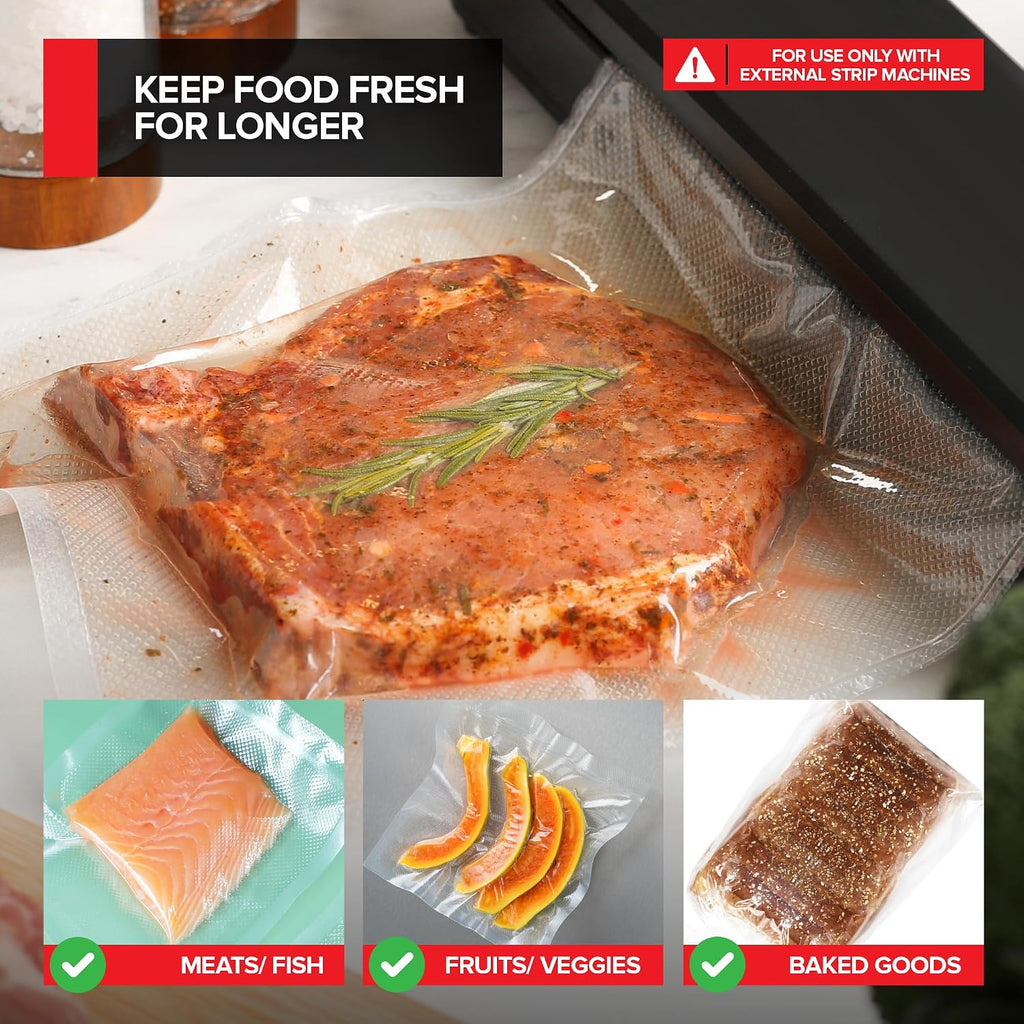 11x150 Inch Vacuum Seal Bags, Rolls in a Box with Customizing Cutter, 11 Inch Rolls for Freezing, Sous Vide and