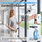 Window Vacuum Squeegee with Extendable Pole, Electric Window Cleaner Tool