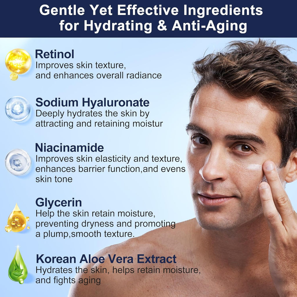 Fathers Day Gifts for Dad Husband,Skin Care for Men, Hydrate, Firm, Anti-Aging & Wrinkle Mens Self Care Facial Face