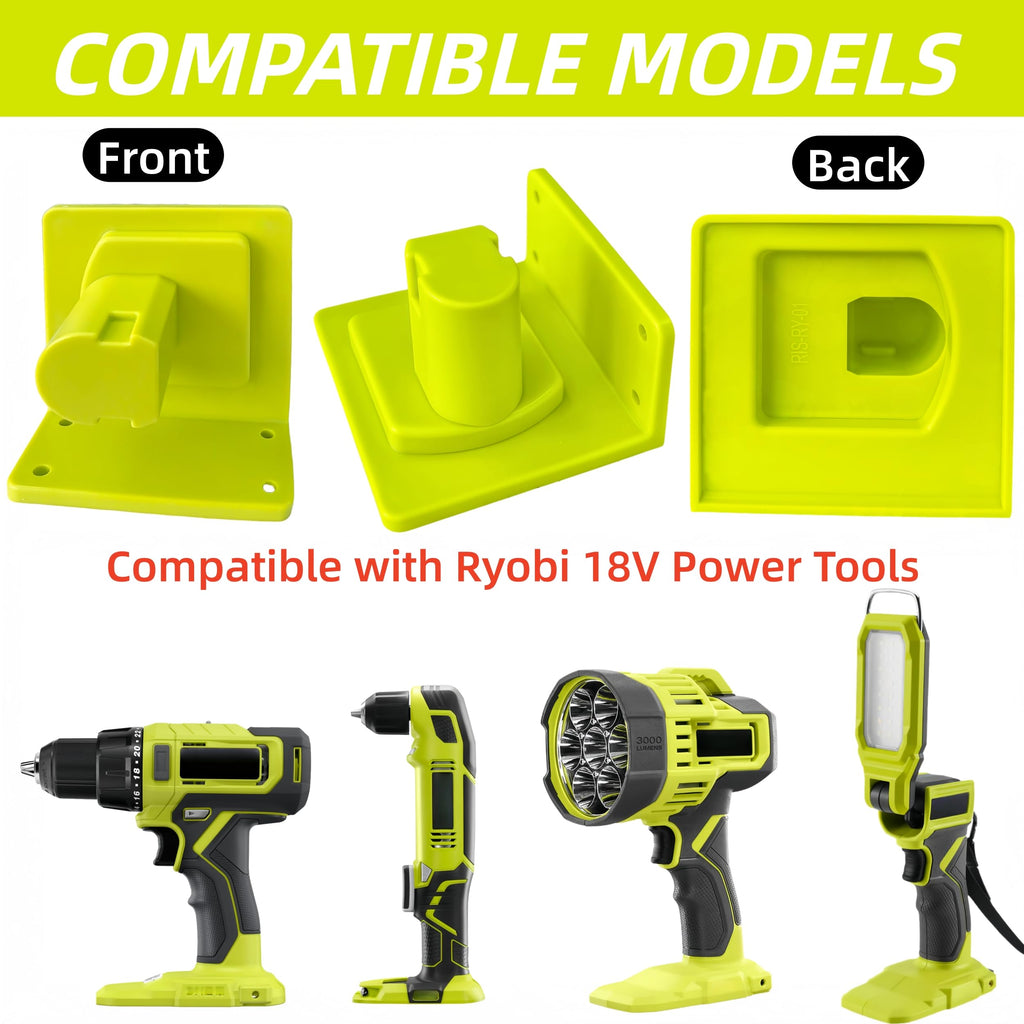 10 Pack Tool Drill Mount Holder Compatible with Ryobi 18V Power Tool