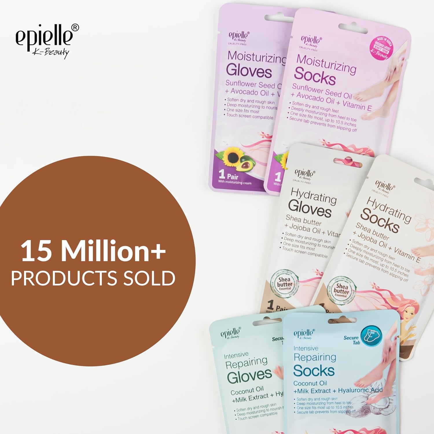Hydrating Hand Mask 6 Pairs, Relieve and Soften with Shea Butter & Jojoba Oil, Deep Moisturizing Gloves for Dry