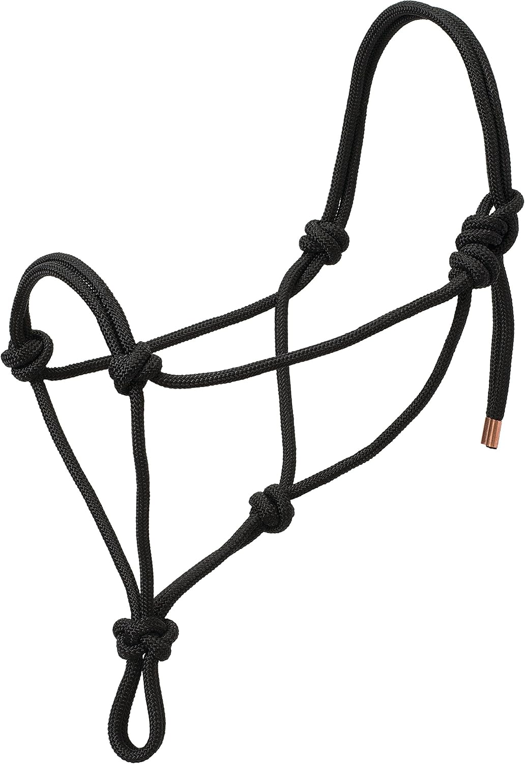 Weaver Leather 35-7799-R1 Diamond Braid Rope Halter, Black, Average Horse