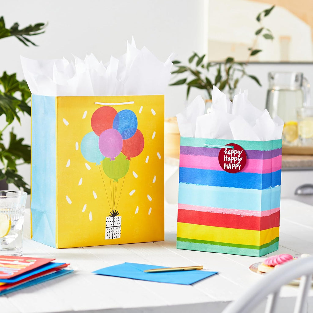 Assorted Birthday Gift Bags, 8-Pack (Take the Cake! Red, Blue)