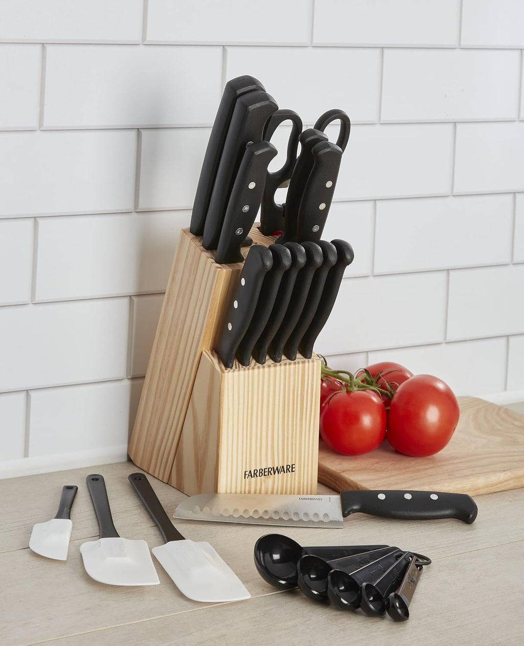 22-Piece Kitchen Knife Block Set, High Carbon Stainless Steel