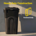 32-Gallon Wheeled Outdoor Trash Can - Heavy-Duty Black Garbage Bin with Secure Lid and Pull Handle for Yard, Patio