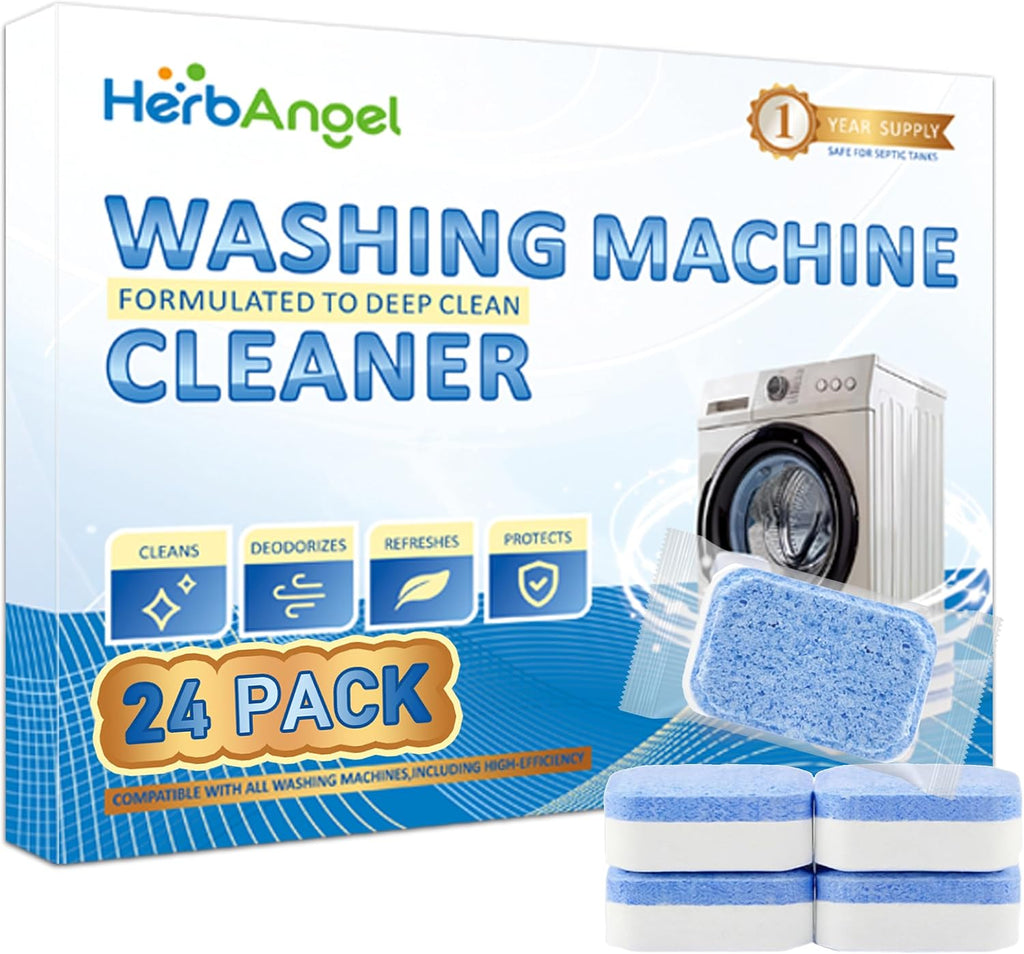 Washing Machine Cleaner Tablets 24 Pack – Deep Cleaning Descaler
