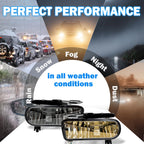 Fog Lights Assembly Compatible with 2002 2003 2004 2005 2006 Cadillac Escalade/Escalade EXT/Escalade ESV with 880 12V