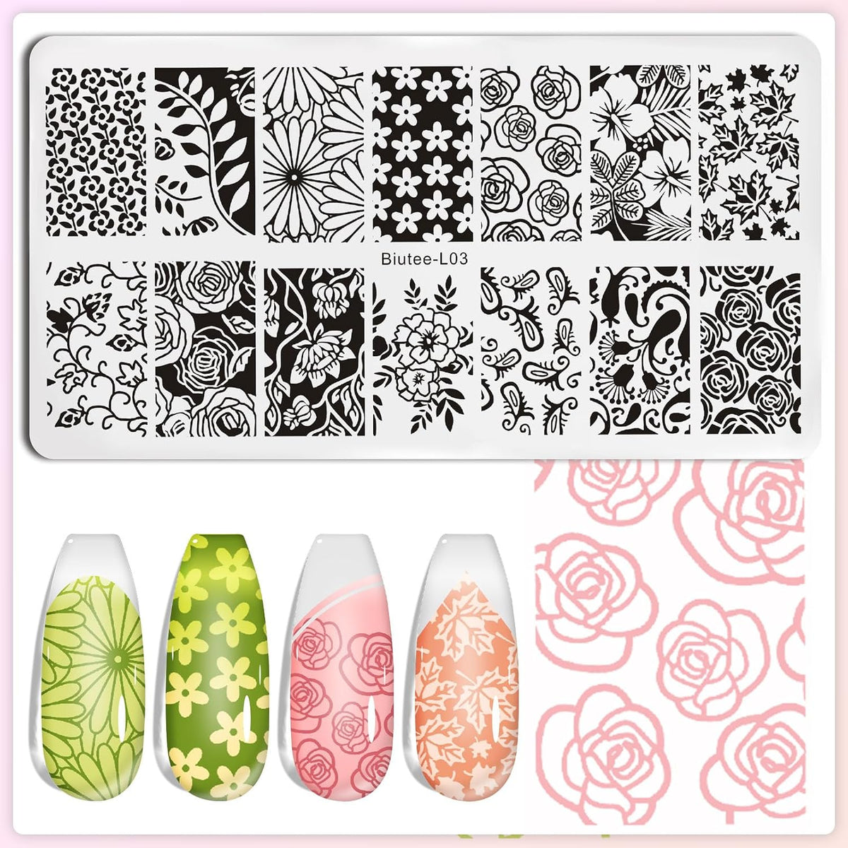 Nail Stamping Kit, 10Pcs Nail Stamping Plate, 8Pcs Stamping Gel