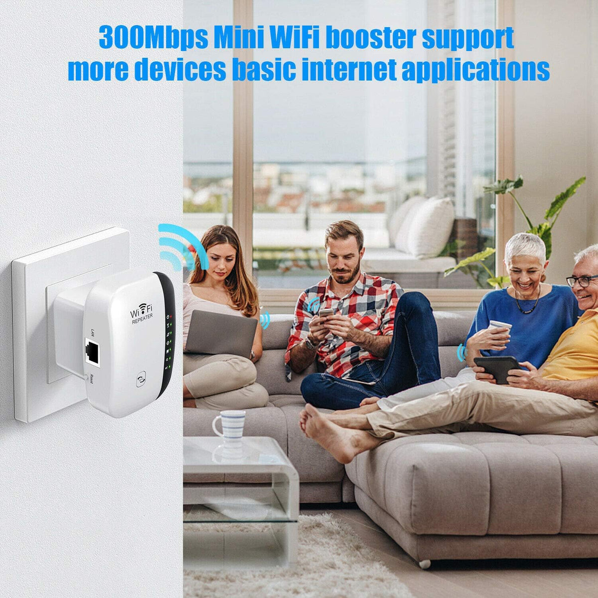 WiFi Extender, Generation WiFi Booster, Internet Booster with Ethernet Port, WiFi Range Extender, Covers Up to 5000