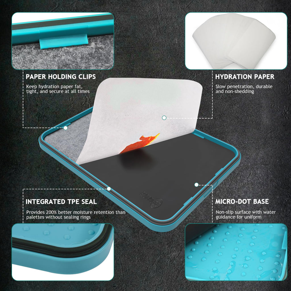 Wet Palette, Dry Brush Palette and Acrylic Paint Palette, Blue