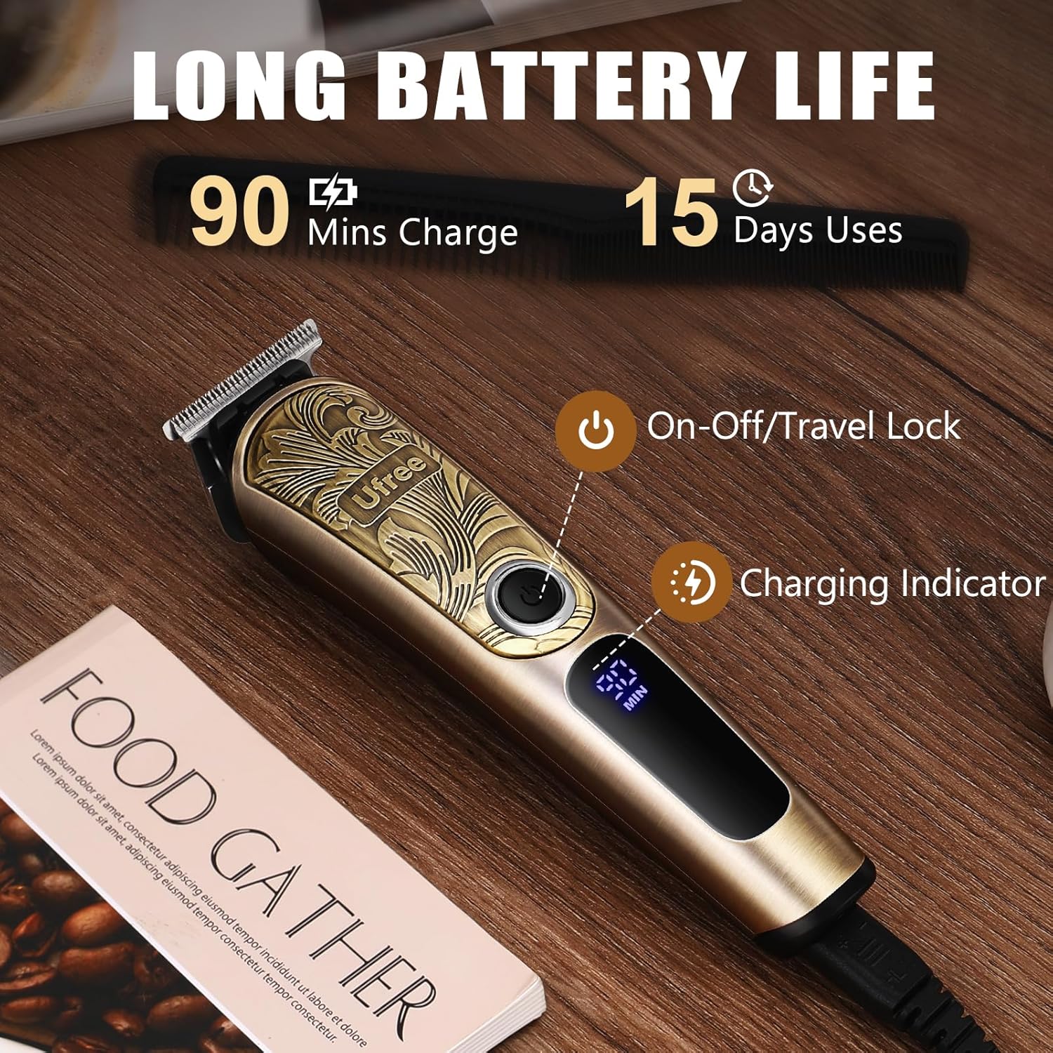 Gifts for Men, Beard Trimmer with Charging Stand, IPX7 Waterproof Electric Razor Shavers for Men, Clippers for Hair
