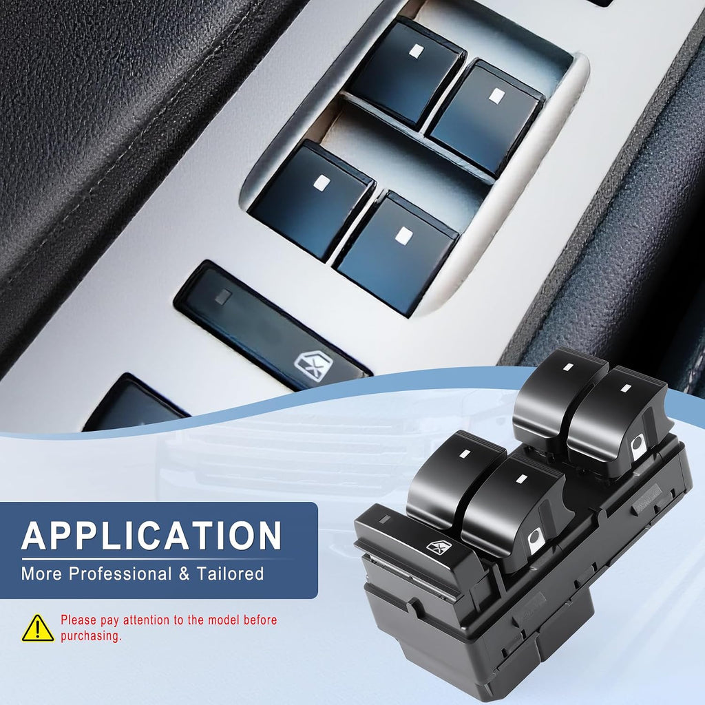 Amiss Driver Side Power Master Window Switch, Compatible with Chevy Silverado/GMC Sierra 2007-2013, Chevrolet Traverse/HHR/Yukon/Buick Enclave Replace OE 20945129 25789692