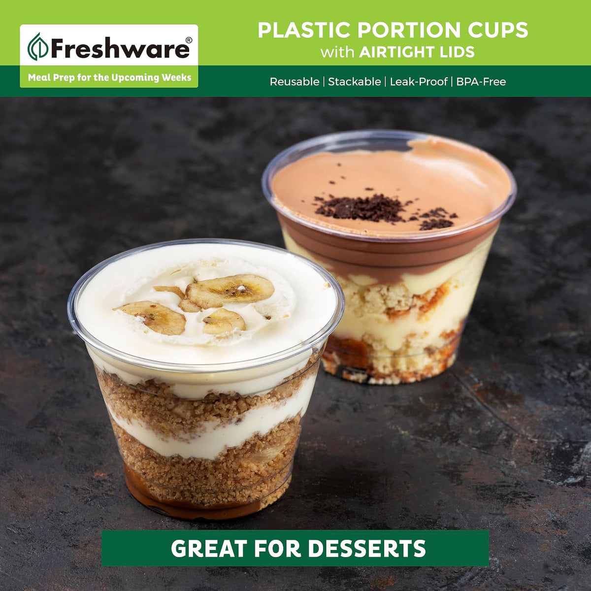 Plastic Portion Cups with Lids [5.5 Ounce, 200 Sets] Souffle Cups, Jello Shot Cups, Condiment Sauce Containers For