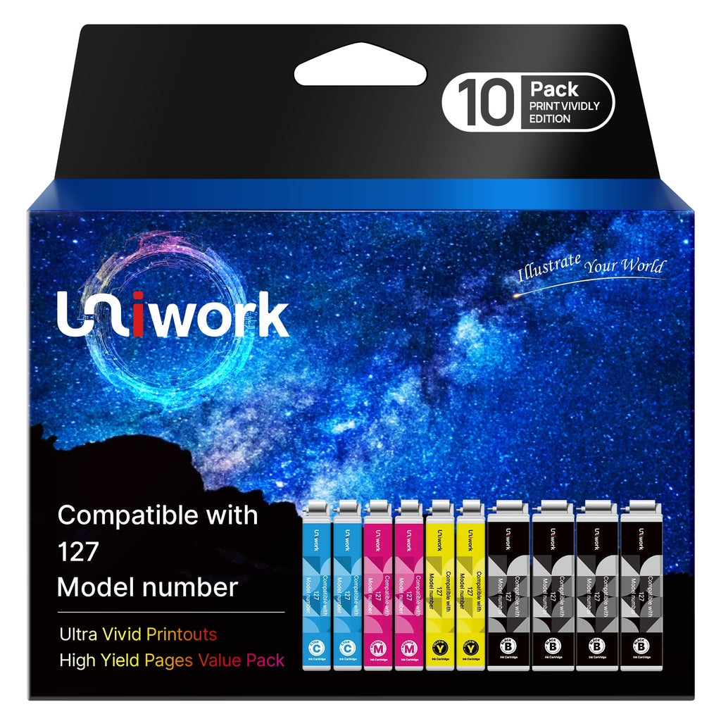 Remanufactured Replacement for Epson 127 Ink Cartridges 10 Pack