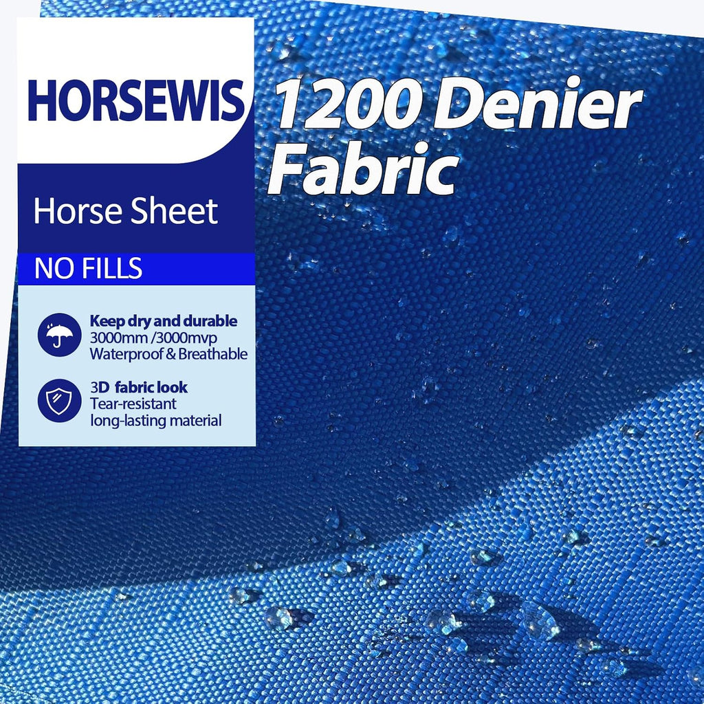 1200D Waterproof Turnout Sheet,No‑Fill with Reflective Design,DarkBlue72''