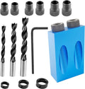 14 Pcs Pocket Hole Jig Kit, 15 Degree Woodworking Inclined | 6/8/10mm Drive Adapter, Clip