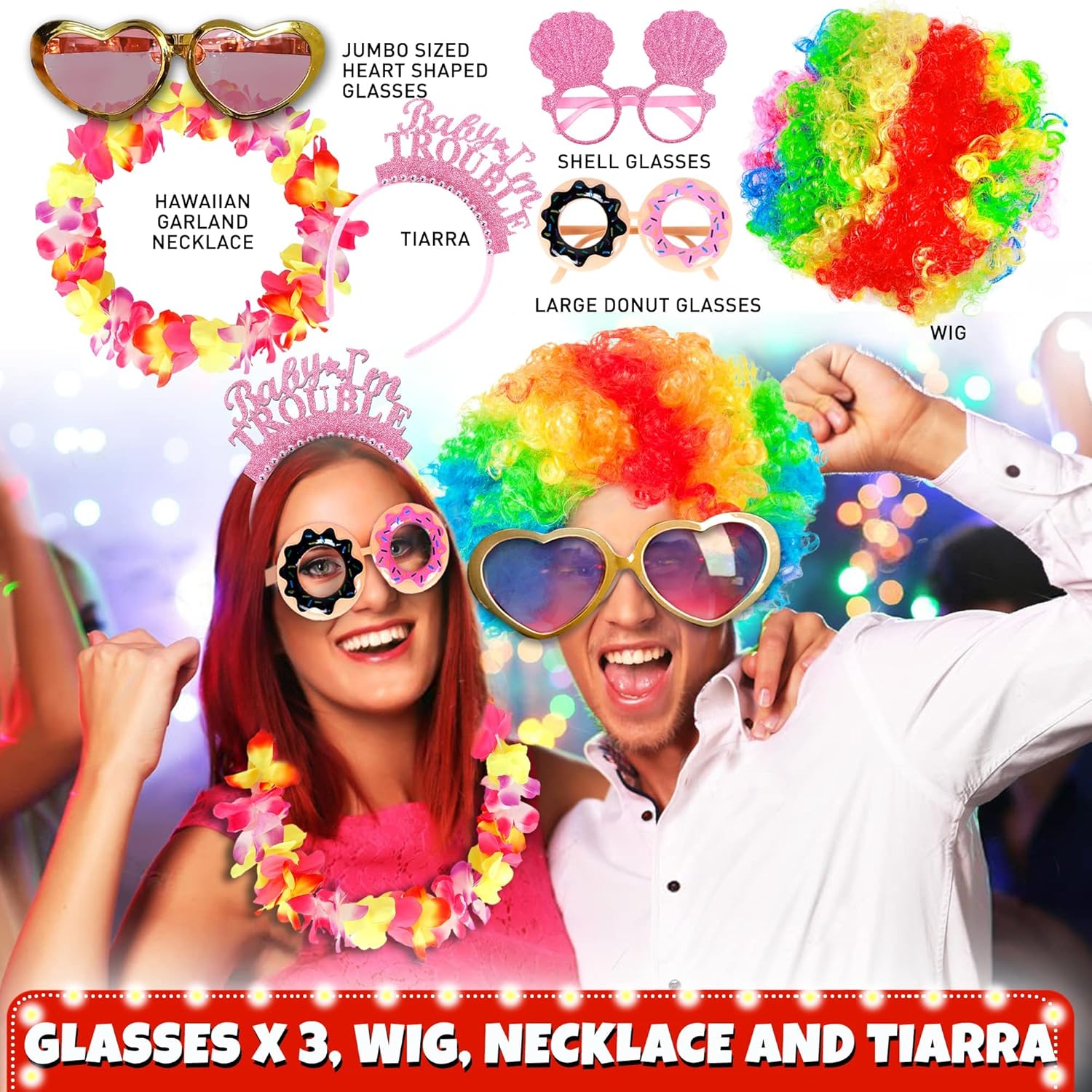 70 Pc Large Premium Photo Booth Props Set for All Occasions - Wedding Props, Birthday Props, Graduation Prop